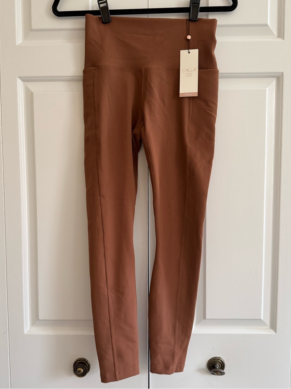 CALIA by Carrie Underwood Copper Brown High-Waist 7/8 Leggings with Side Pockets